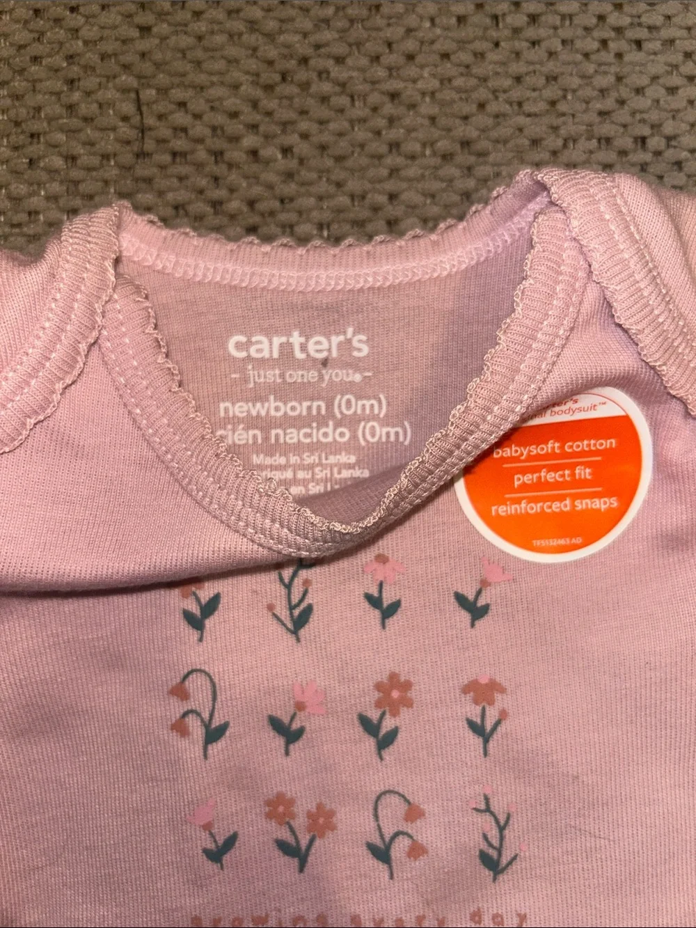 Carter's Light Pink Floral Print Baby Bodysuit